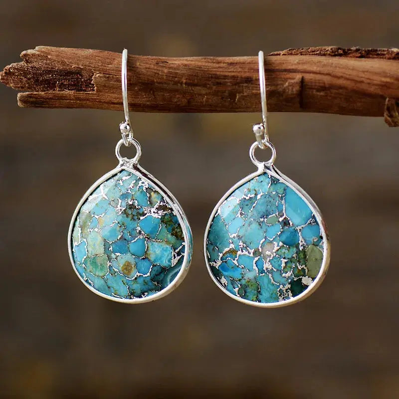 Turkis Teardrop Boheme Øredobber Selene Nordic