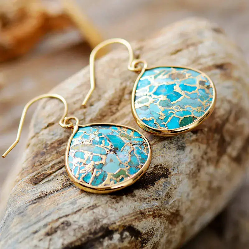 Turkis Teardrop Boheme Øredobber Selene Nordic