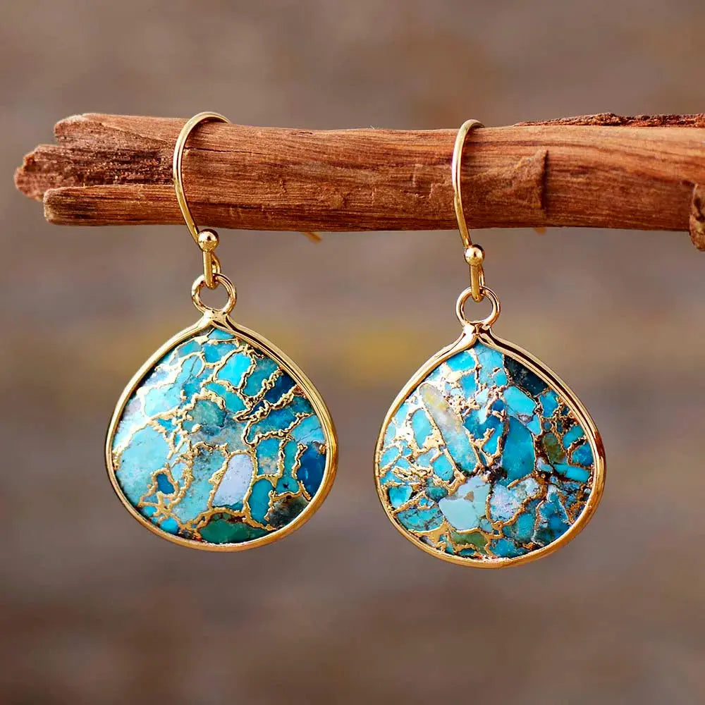 Turkis Teardrop Boheme Øredobber Selene Nordic