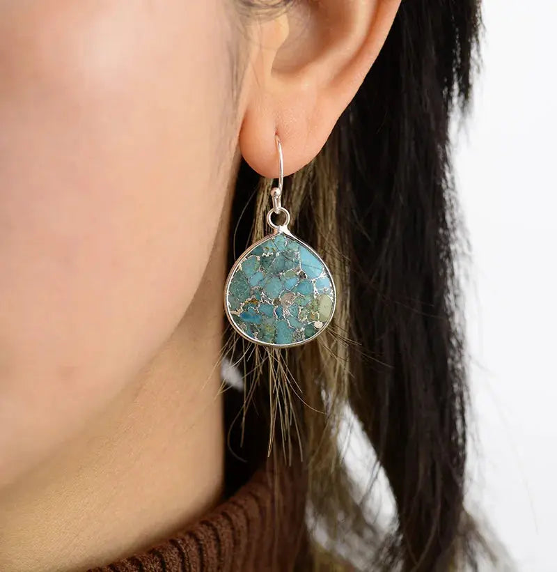 Turkis Teardrop Boheme Øredobber Selene Nordic